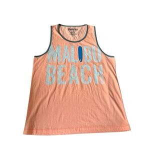 Aeropostale Malibu Beach Tank Top Medium Peach Orange Sleeveless Shirt Surfboard